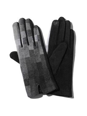 Womens Winter Gloves Fleece Lined Touchscreen Warm Plaid Stretch Fit Cozy